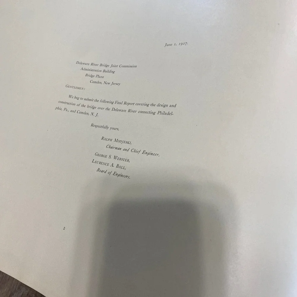 Delaware River Bridge Final Report 1927 Philadelphia Camden Engineering History